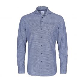 Blauw hemd met ruitenprint R2 Amsterdam