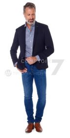 Blauw wit geruit hemd, custom fit, Jaques Britt