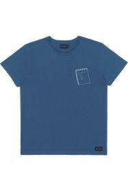 Blauwe T-shirt met to do list Bask in the Sun