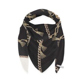 Zwarte sjaal met touwenprint Mucho Gusto