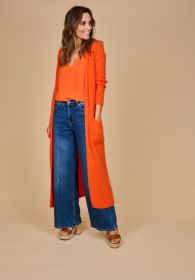 Oranje lange gilet Due Amanti