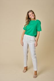 Beige broek op elastiek Rosso 35
