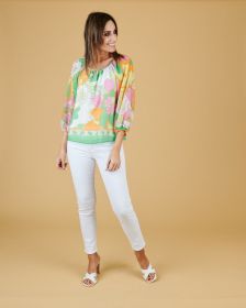Multicolor bloes met bloemenprint Senso