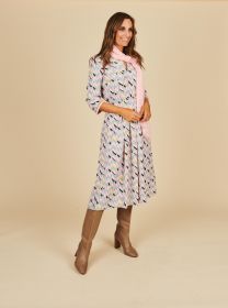 Roze/ groen kleed met grafische print Marc Cain
