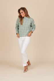 Mint pull met witte ruit Anneclaire