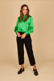 Groene bloes met borstzak Herzen'S angelegenheit