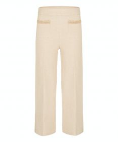 Beige broek in stof met structuur model Cameron Cambio