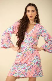 Multicolor V-hals kleed Hale Bob