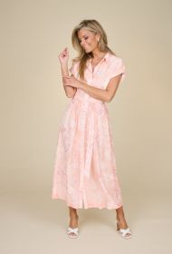 Roze gebloemd kleed Linea Raffaelli