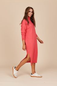 Roze lang tricotkleed Riani