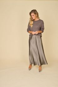 Taupe pull met strassen Luisa Cerano