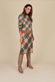 Camel/ groen geruite rok Marc Cain