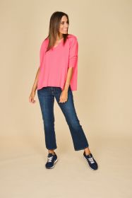 Roze oversized V-hals pull Due Amanti