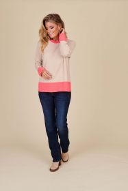 Beige pull met roze accenten Due Amanti