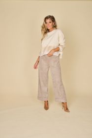 Ecru pull met beige streep Rosso 35