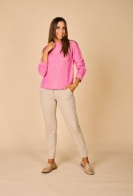 Roze gestreepte pull Rosso 35