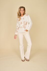 Ecru pull met beige vlekken Rosso 35