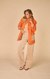 Oranje vest met beige zakken Anneclaire