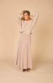 Taupe rok in velours D.Exterior