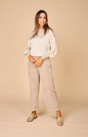 Taupe broek in velours D.Exterior