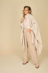 Beige cape met streep Peserico