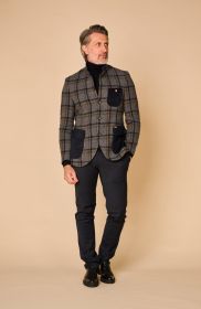 Blauwe geruite blazer Luis Trenker