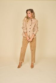 Camel broek in velours Luis Trenker