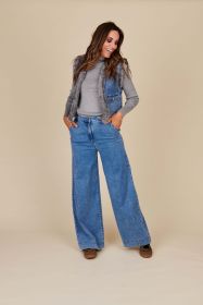 Blauwe wijde jeans Caroline Biss