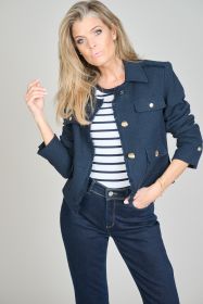 Marine chanelvest met gouden knopen Riani