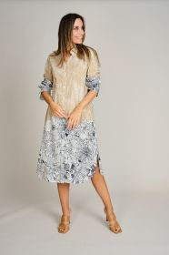 Beige/ zwart kleed met 2 verschillende prints Rosso 35