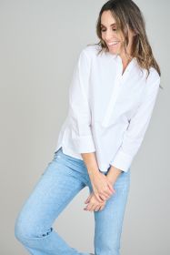 Witte bloes met plooien in de rug Rosso 35
