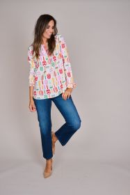 Bloes met multicolor peddelprint Herzen'S angelegenheit