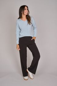 Lichtblauwe V-hals pull Luisa Cerano
