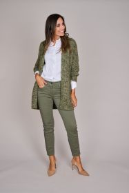 Kaki broek met elastiek achteraan Luisa Cerano