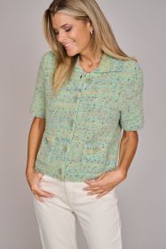Groene vest met spikkels en korte mouwen Marc Cain
