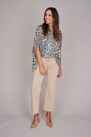 Grijze oversized bloes met dierenprint Riani