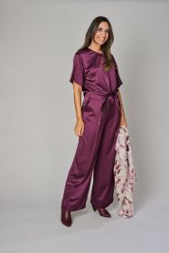Bordeaux satijnen broek Riani