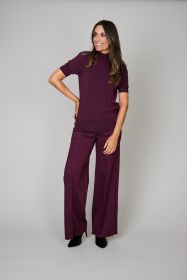Bordeaux pull met korte mouw riani