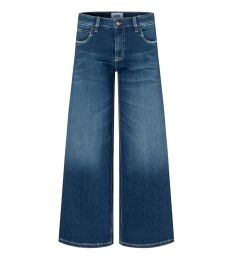 Blauwe jeans model Palazzo cropped Cambio