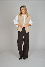 Camel mouwloze vest Des Petits Hauts