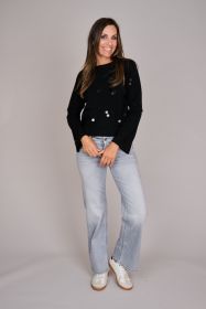 Zwarte pull met pailletten Margittes