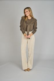Taupe pull met cape Riani