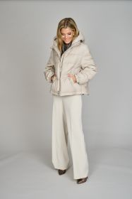 Beige jas met kap Duno