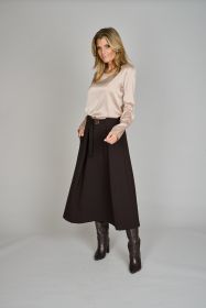 Bruine rok met riem Spoon