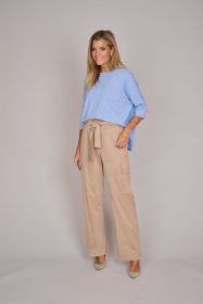 Lichtblauwe pull met 3/4 mouw Rosso 35