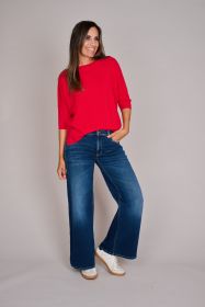 Rode pull met 3/4 mouw Rosso 35