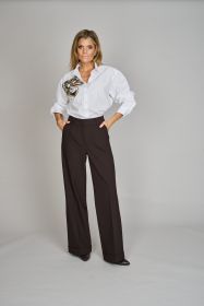 Bruine broek met boord Joseph Ribkoff