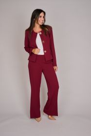 Bordeaux broek met gouden gesp Joseph Ribkoff