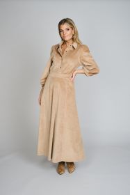 Camel kleed in velours Due Amanti