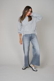 Grijze pull met kabel en franjes Due Amanti